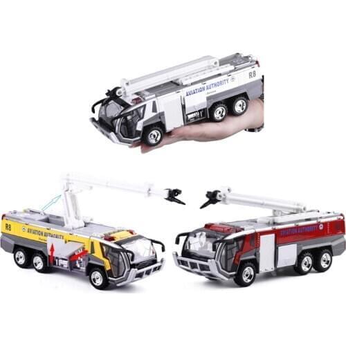 Zinc Alloy Casing Fire Truck Model Car Childrens Toy Four Sound Effects Flashing Warning Light Kids Birthday Gift
