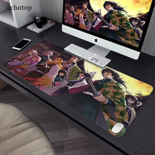 Mousepad 30x60cm Anime Demon Slayer HD Printing Computer Gamers Locking Lock Edge Mouse Pad XL Keyboard PC Desk Pad Pad Desk Mat