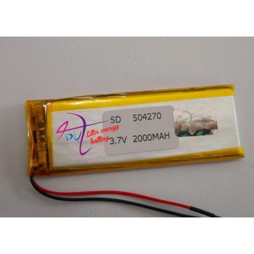 Best battery brand Free shipping 3.7 V lithium polymer battery 2000 mah interphone 504270 GPS vehicle traveling data recorder