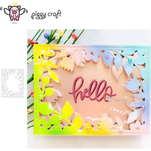 Piggy Craft metal cutting dies cut die mold Flower leaf frame Scrapbook paper craft knife mould blade punch stencils dies