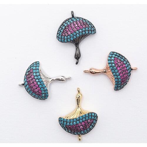 Micro-inlaid Colored Zircon Copper Umbrella Accessories DIY Craftsmanship Exquisite Jewelry Connector
