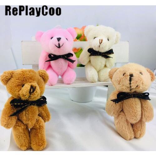 Kawaii Small Joint Teddy Bear Plush Toys Teddy Bear Mini 8cm Plush Teddies Small Stuffed Plush Teddy Bears 50/100PCS DMX004