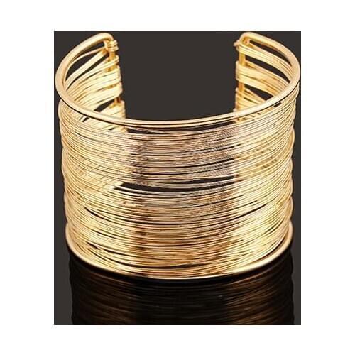 Fashion Womens Multilayer Metal Wires Strings Open Bangle Wide Cuff Bracelet Open Bangle Wide Cuff Bracelet Open Bangle Wide Cu