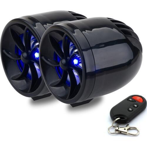 Motorcycle Alarm Audio Speaker MP3 Music Player TF Card USB FM Radio Stereo Amplifier Waterproof Flashing Light free shipping