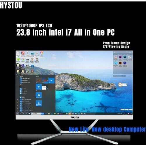 Quad Core 4.9GHZ Desktop Computer Intel i7 10510U All in One PC Gaming 23.8 Inch DDR4 WIFI6 Windows 10 Gaming Office using