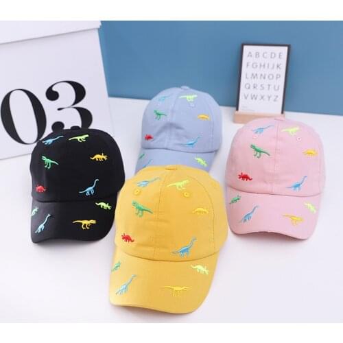 Ncmama New Cartoon Dinosaur Embroidered Baseball Cap Outdoor Sunscreen Sun Hats Kids Baby Boys Girls Baseball Caps Unisex