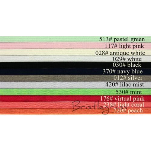 BRISTLEGRASS Wholesale 100 Yard 4mm Solid Color Skinny Elastics Spandex Band Kid Hairband Headband Dress Lace Trim Sewing Notion