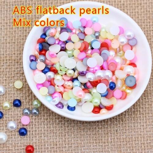 10000P 2mm-16mm ABS Pearls Half Round Flat Back Imitation Pearl Beads Jewelry Making Craft Pearls Clothing Nail DIY Accessories