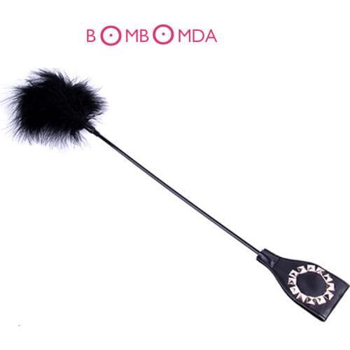 Spanking Paddle PU Leather Feather Fetish Flirting Ticklers Ass Beat Whip Slave Flogger Sex Toys For Couples