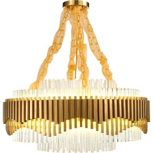 Postmodern Light Luxury Crystal Used In The Living Room Dining Room Creative Stainless Steel Personality Suspension Chandelier