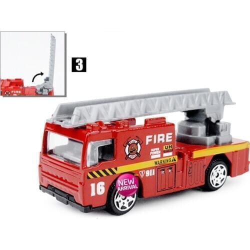6PCS/Set 1:87 Firefighter Fire Fighting Truck Engine Helicopter Control Operator Protection Fireman Kids Toys Boys for Sam