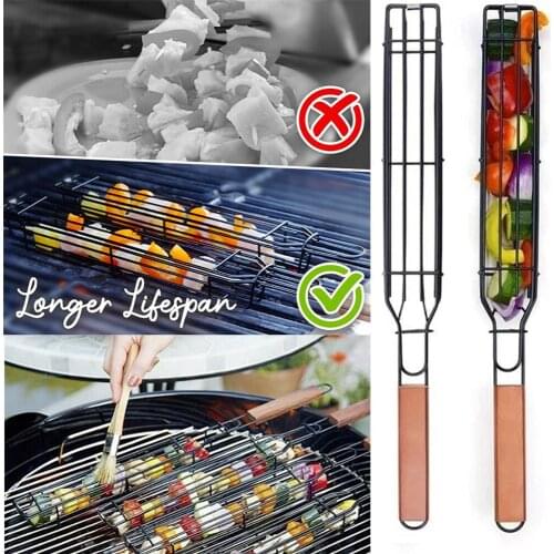 1/2PC BBQ Grill Mesh Stainless Steel Barbecue Meshes Portable Fish Grilling Mesh Barbecue Basket Tools Kitchen Accessories #Y5