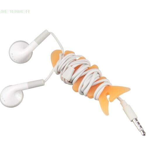 Random Color Fish Bone Earphone Cable Organizer Holder Winder Headphone Cord Wire Wrap Holder Organizer 5000PCS