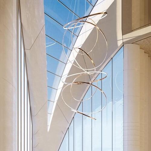 Led Duplex Floor Chandelier Post-modern Shopping Mall Minimalist High-rise Living Room Hotel Club Project Villa Bedroom Office