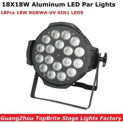 Aluminum Alloy LED Par 18X18W RGBWA-UV 6IN1 LED Par Can Par LED Spotlights Dj Lighting Projector Stage Wash Effect Free Shipping