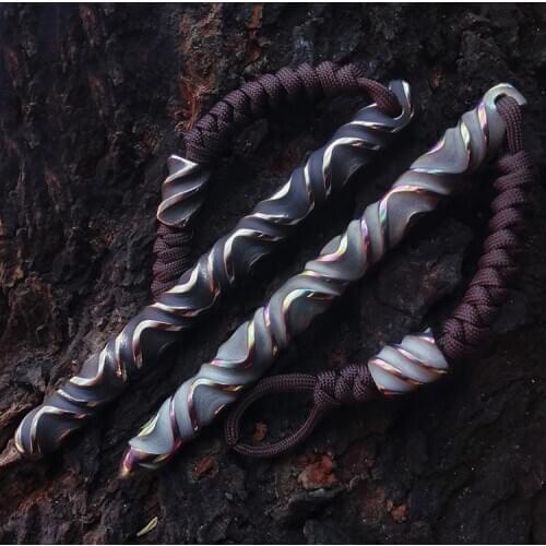 Handmade Titanium EDC Tool with titanium pendant