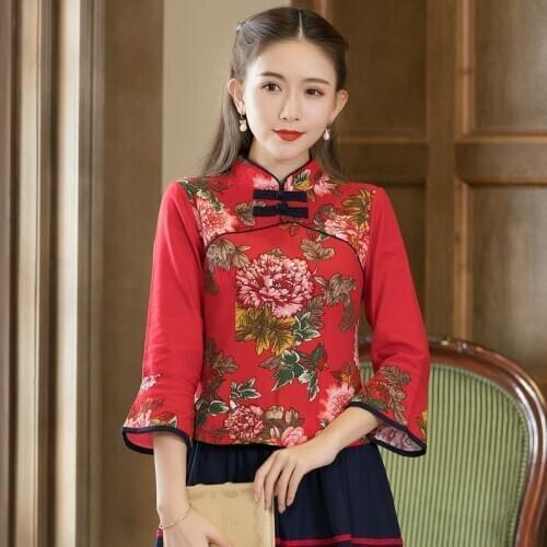 2020 cotton in the spring and autumn outfit long-sleeved wind of the republic of China