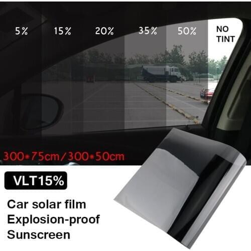 VLT 15% Car Window Tint Tinting Film Roll Auto Home Window Glass Summer Solar Block UV Sticker Anti-explosion Window Foils