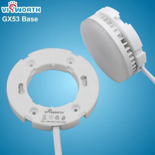 High Quality GX53 BASE gx53 holder gx53 lamp base Copper Wire ABS LED Light Base for gx53 led light free shipping
