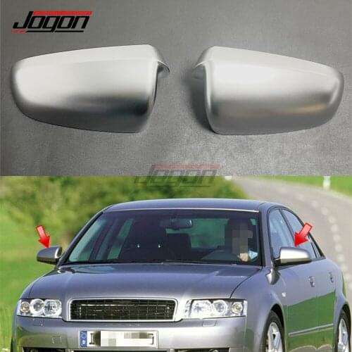 2pcs Replacement Silver For AUDI A4 B7 A6 C6 2003- 2007 S4 Car Mirror Side Wing Rear View Cover Caps Shell Case Trim Accessories
