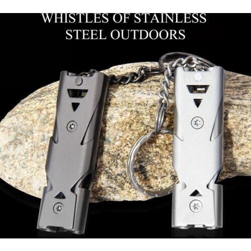 Portable 150db Whistle Alarm Durable Stainless Steel Outdoor Survival Whistle Lifesaving Camping Hiking Emergency