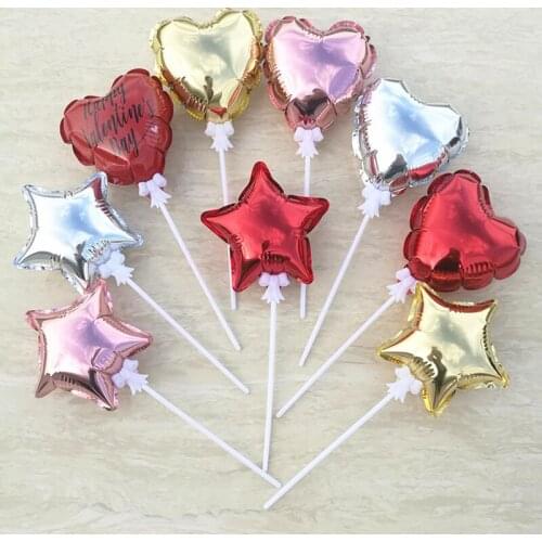 10Cm Mini Balloon Wedding Aluminium Heart Pentagram Foil Balloon 2020 New Year Xmas Cake Topper Ornament Kids Birthday Toy Gifts
