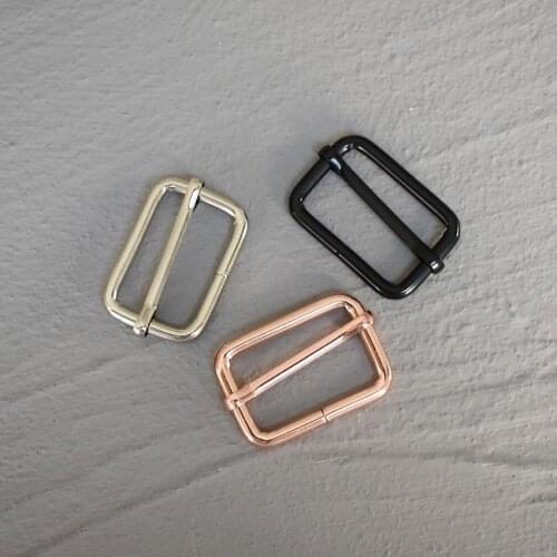 100Pcs 30mm Metal Slider Adjustment Buckle Adjustable Buckle For Making Handbag Backpack Luggage Dog Collar Webbing Plated 30-LX