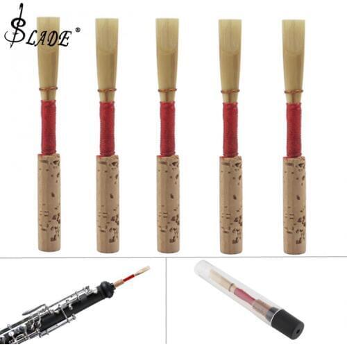 5pcs Bulrush Oboe Reeds Soft Mouthpiece Orchestral Medium Wind Instrument Part with CKeys