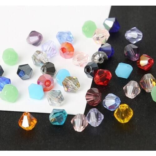 50pcs/lot Multicolor 6mm Austria Faceted Crystal Glass Beads Loose Spacer Round Beads for DIY Crafts Sewing Clothing Accessories