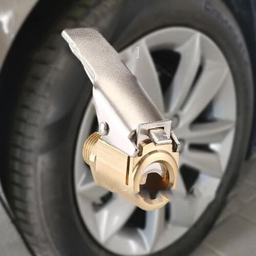 8mm Brass Car Tire Inflator Valve Stem Connector Air Chuck Lock On Clip Adapter