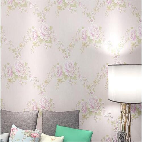 Beibehang High - grade European 3D non - woven fabric wallpaper green living room bedroom background wallpaper