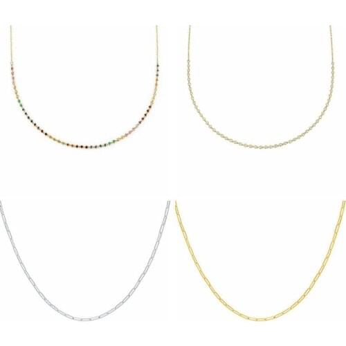 925 Silver Chain Jewelry Minimalist Korean INS Clavicle Chain Necklaces For Woman Gold Color Girls Collares Charming Jewelry