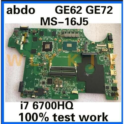 MS-17951 MS-16J51 for MS-1795 MS-16J5 MSI GE62 GE72 notebook motherboard CPU i7 6700HQ GPU GTX960M DDR4 100% test work