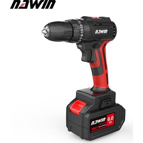 NAWIN New 20V Cordless Drill Electric Screwdriver Mini Wireless Brushless Power Driver DC Lithium-Ion Battery Power Tools