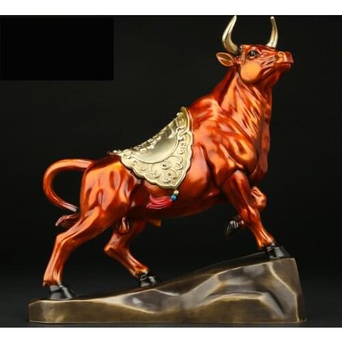 2021 Good luck home SHOP BAR CLUB Business Stock market finance Mascot bring wealth money LUCK bronze Fortune COW BULL statue