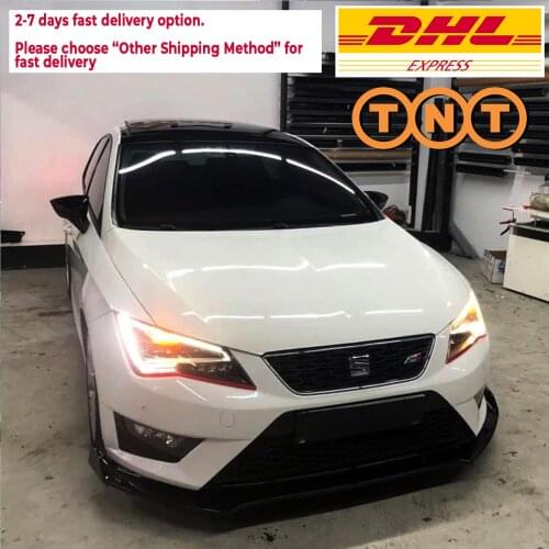 For Seat Leon Mk3 5F 2012 2013 2014 2015 2016 2017 2018 Accessories Car Front Bumper Lip 3 pcs Black Diffuser Body Kit Spoiler