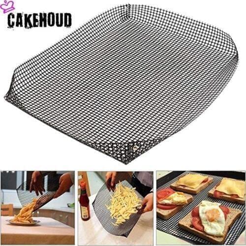CAKEHOUD Kitchen Non-stick Square Barbecue Baking Net Outdoor Camping Picnic Tool Reusable Baking Grid Tray Barbecue Mesh Chip