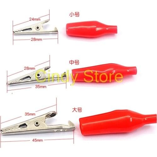 35MM Metal Alligator Clip G98 Crocodile Boot Plastic with Red and Black Meter