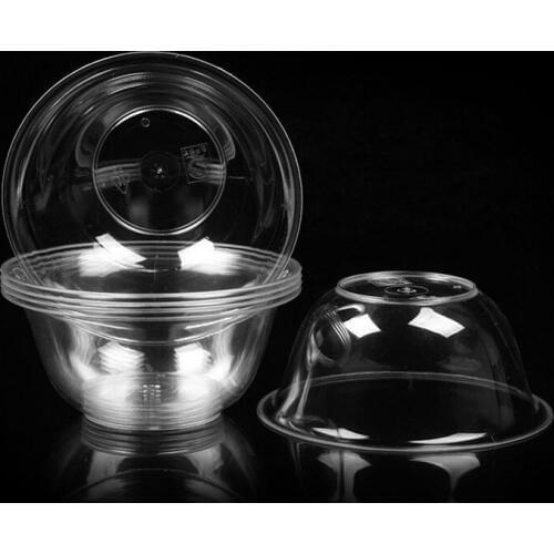 400 Pcs 11x5cm Plastic Bowl Transparent Dessert Disposable Small Bowl Kids Wedding Party Baby Disposable Tableware Round Bowls