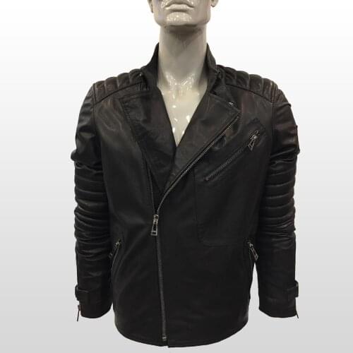 Men Famous Brand Genuine Leather Black Jacket Natural Sheepskin Motorcycle Biker Plus Size Casual Fashion Autumn Winter Belstff