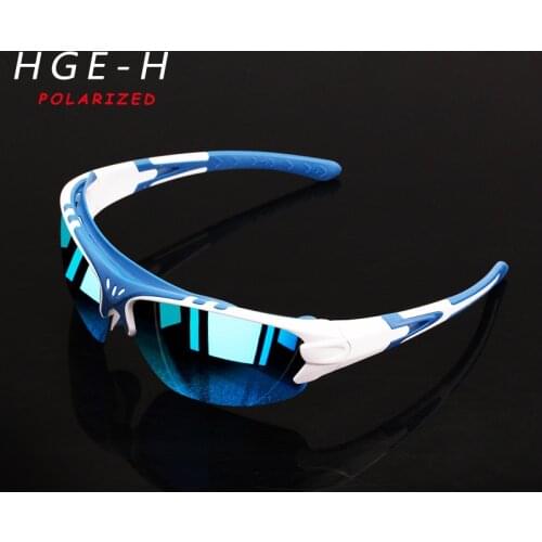 HGE-H Fashion Sport Style Polarized Sunglasses Men Outdoor Travel Half Frame Sun Glasses High Quality UV400 Lens Goggles