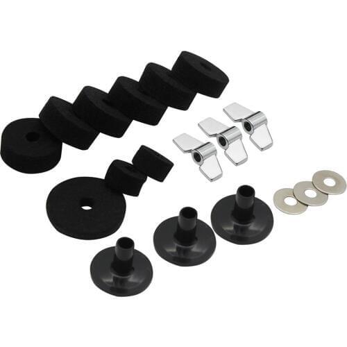 Pack of 18 PCS Drum Kit Accessories Set Cymbal Stand Felts Hi Hat Cup Felts Cymbal Wing Nuts Cymbal Sleeves Gaskets Replacement
