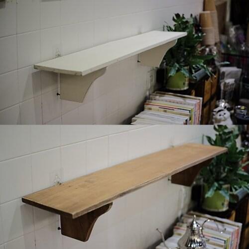 Simple design french country style handmade fir wood shabby chic wall shelf