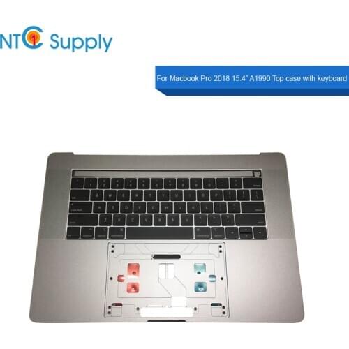 Laptop New A1990 Topcase with keyboard Space Grey Silver US UK For Macbook Pro 2018 15.4" A1990 Top case cover with keyboard