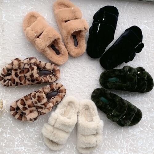 Nuevas Zapatillas De Piel Sintética Mullida, Zapatillas De Piel Sintética Para Mujer, Sandalias Peludas, Zapatillas Falsas De vi