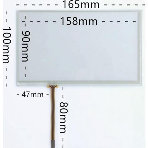 New 7 inch four-wire resistive car navigation DVD touch screen left line 165*100