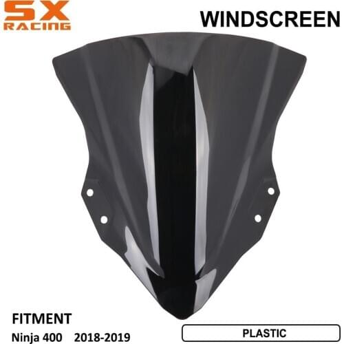Motorcycle Plastic Windshield WindScreen Wind Deflectors Baffle For Kawasaki Ninja 400 Ninja400 2018 2019 Street Bike Parts