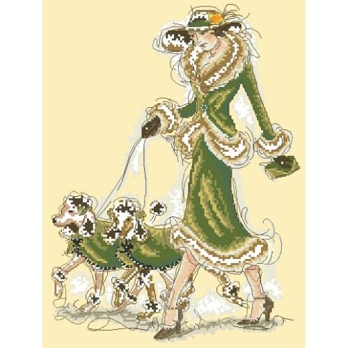 Lovely kit 19-20 Cross stitch Handmade 14CT Counted Canvas DIY,Cross-stitch kits,Embroidery 01033 Fashion lady 2-32-40