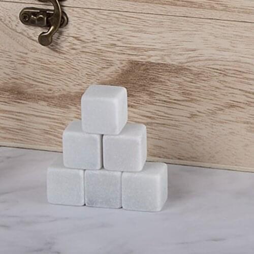 QUEENBAR 6pcs Marble Ice Cubes Stones Of Whiskey Rock Stone Ice Drinking Whiskey Alcohol Cooler Bar Accessories Whiskey Stones