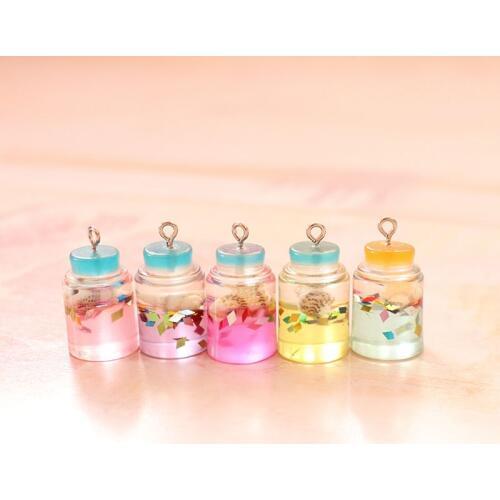 Shell Drift Bottle With Hook Charms For Slime DIY Polymer Filler Slime Accessories Toys Lizun Modeling Clay Kit For Children